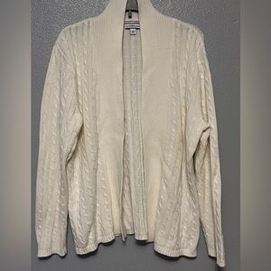 Croft & Barrow Women's Cream Cable Knit Cardigan
